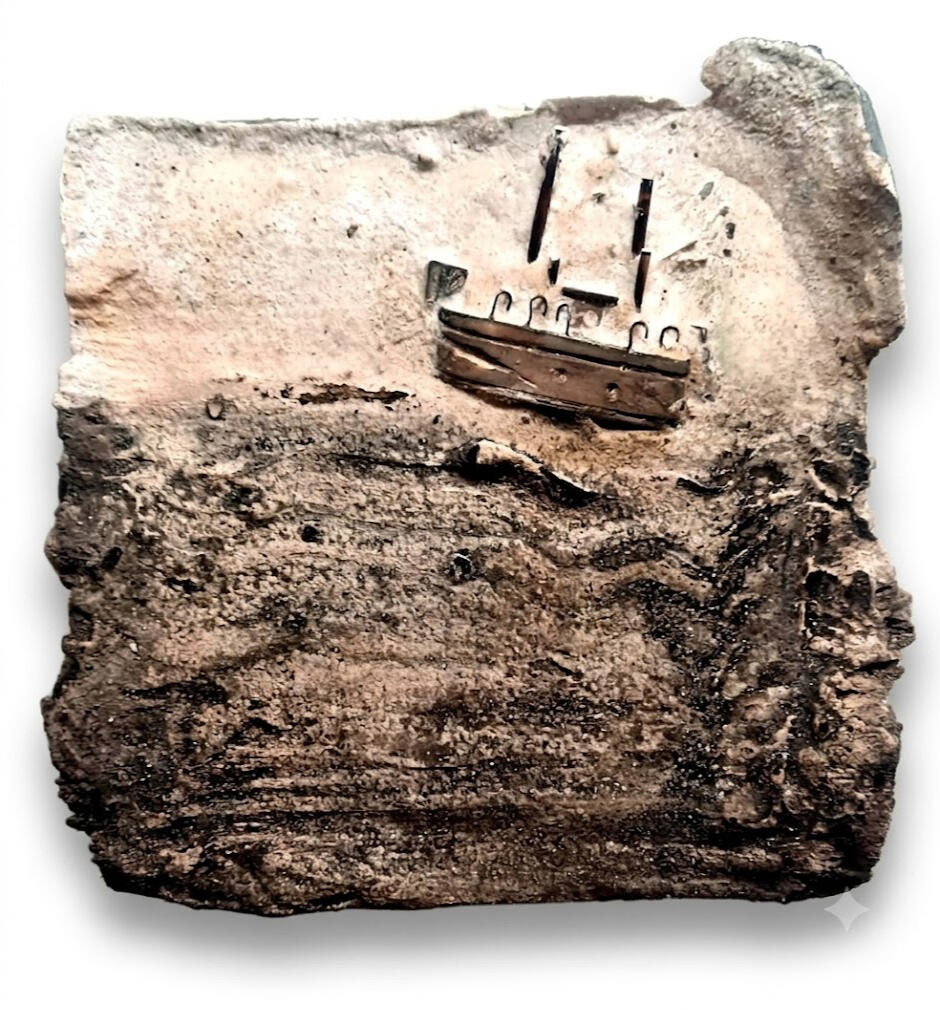Long Forgotten, a highly textured abstract landscape painting by Richard Elliott.