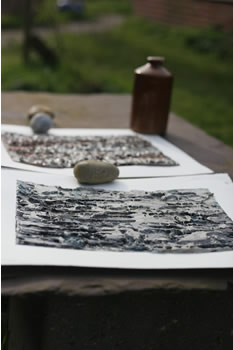 drying work outside studio art